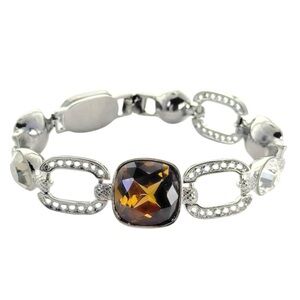 Givenchy Vintage Elegant Silver and Amber Bracelet.